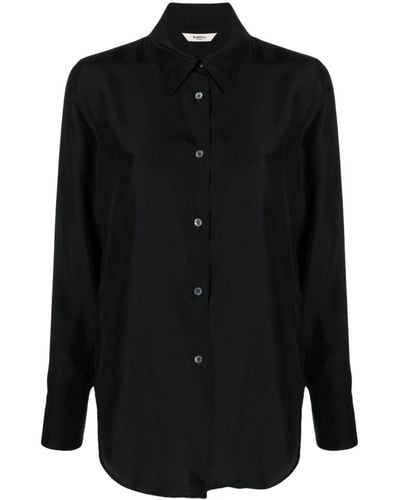 Barena Long-sleeve Silk Shirt - Black