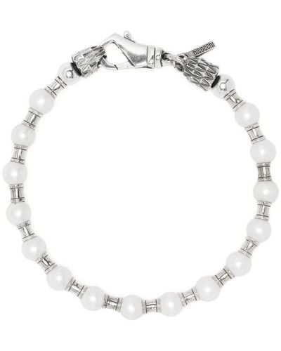 Emanuele Bicocchi Bracelet en chaîne à perles - Blanc
