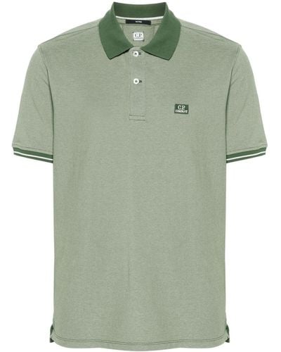 C.P. Company Piqué Poloshirt Met Logopatch - Groen