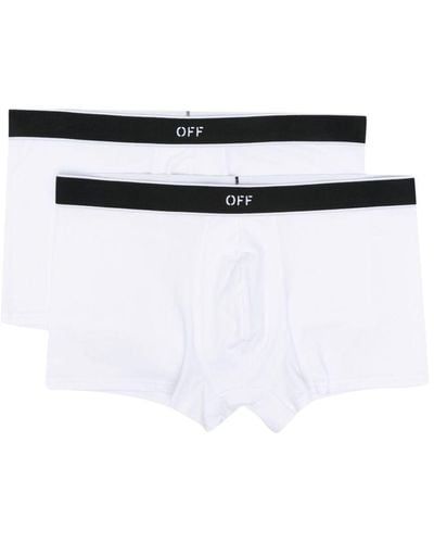 Off-White c/o Virgil Abloh Logo-waistband Boxers (pack Of Two) - White