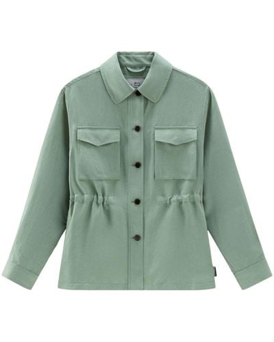 Woolrich Elasticated-waistband Buttoned Shirt - Green