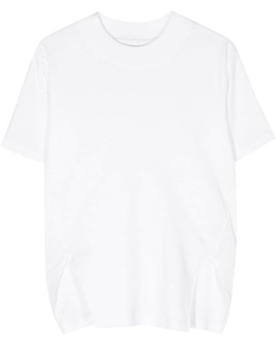 Song For The Mute T-shirt en coton à fente avant - Blanc