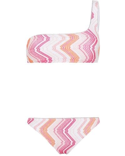 Missoni Chevron-knit Bikini - Pink