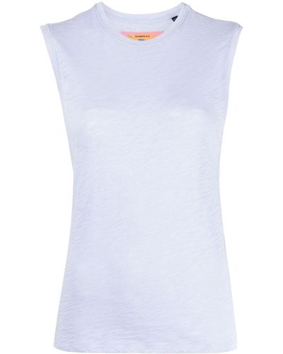 ATM Crew-neck Cotton Tank Top - Blue