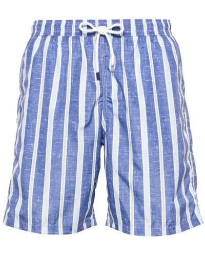 Fedeli Positano Striped Swim Shorts - Blue