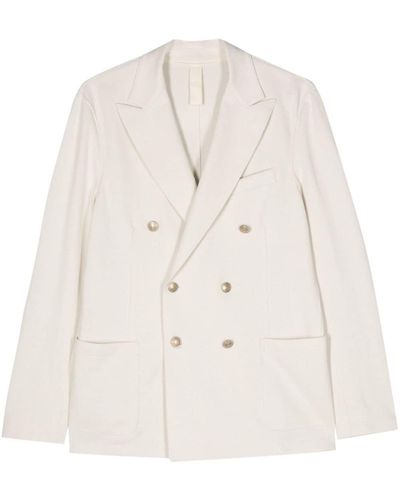 Eleventy Piqué Double-breasted Blazer - Natural