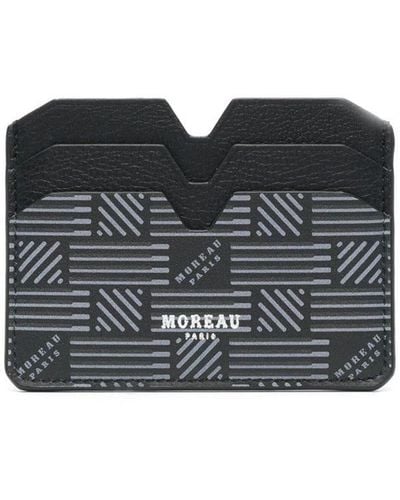 Moreau Logo-print Leather Card Holder - Black