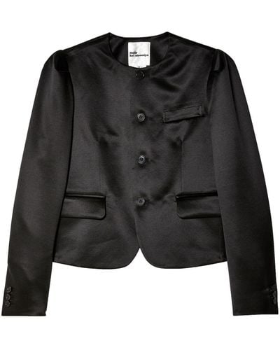 Noir Kei Ninomiya Button-up Cropped Jacket - Black