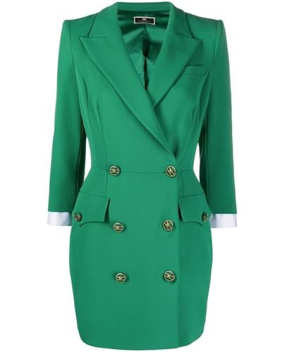 Elisabetta Franchi Double-breasted Tailored Dress - Green