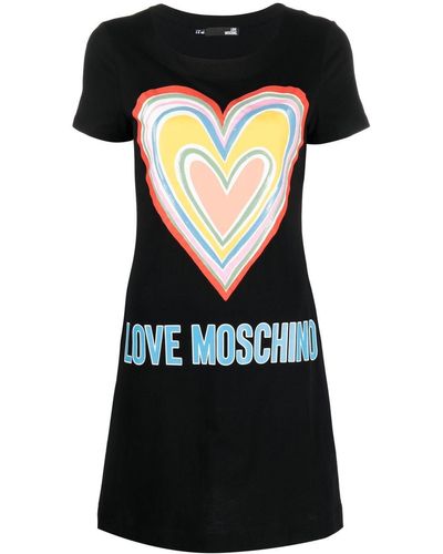 Love Moschino ハートプリント Tシャツワンピース - ブラック