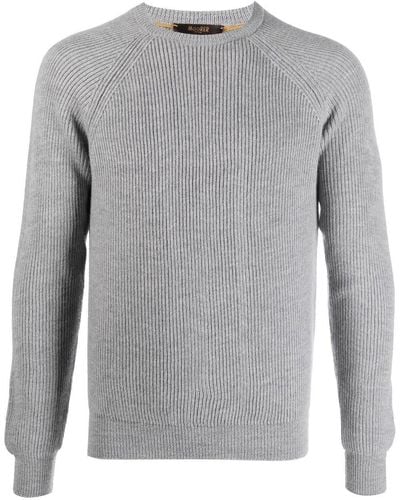 Moorer Crew-neck Pullover Sweater - Gray