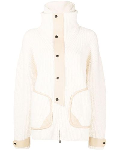 Isabel Marant Zip-fastening Knitted Sweater - Natural