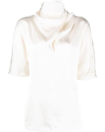 Jil Sander High-neck Silk Blouse - White
