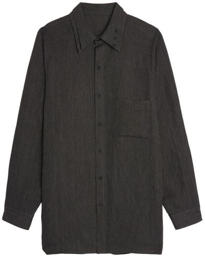 Yohji Yamamoto Camisa Z-ST con cuello doble - Gris