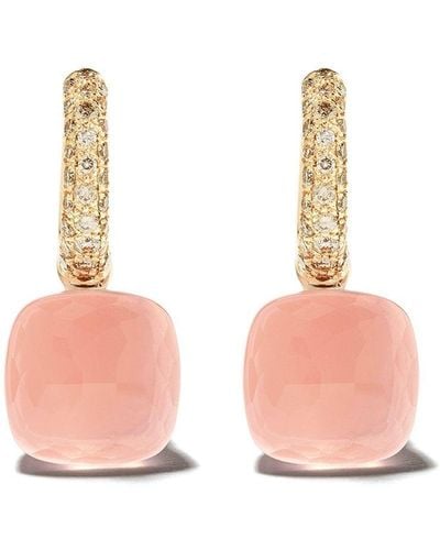 Pomellato 18kt Rose Gold Quartz Stone Earrings - Pink