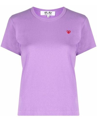 COMME DES GARÇONS PLAY Cotton Embroidered-logo T-shirt - Purple