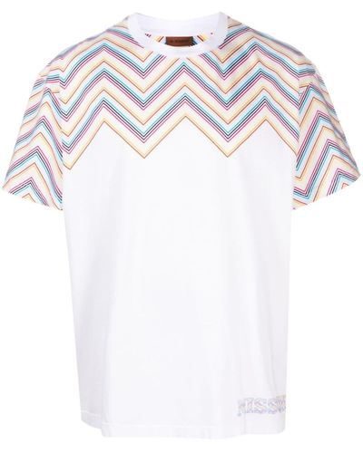 Missoni T-shirt en coton à logo imprimé - Blanc