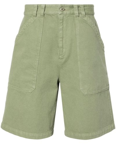 A.P.C. Parker Gabardine Bermuda Shorts - Groen