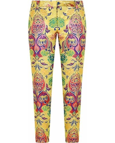 Dolce & Gabbana Patterned Jacquard Tailored Pants - Yellow