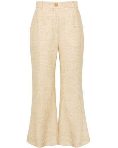 By Malene Birger Caras Linen Blend Flared Trousers - Natural
