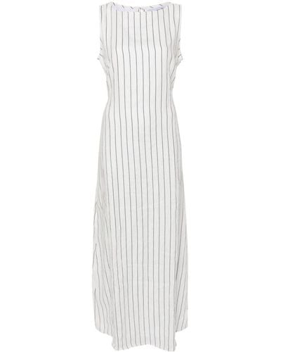 Faithfull The Brand Nahna Striped Linen Dress - White