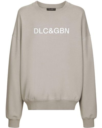 Dolce & Gabbana Sweater Met Ronde Hals En Logoprint - Grijs