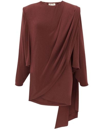 Saint Laurent Midi-jurk Met Gedrapeerd Detail - Rood