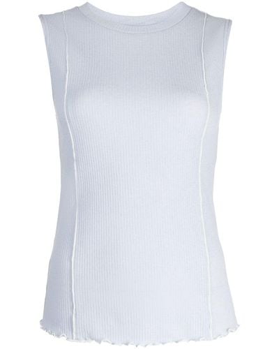 GOODIOUS Ribbed-knit Tank Top - White