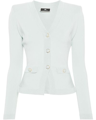 Elisabetta Franchi Cardigan à épaulettes - Blanc