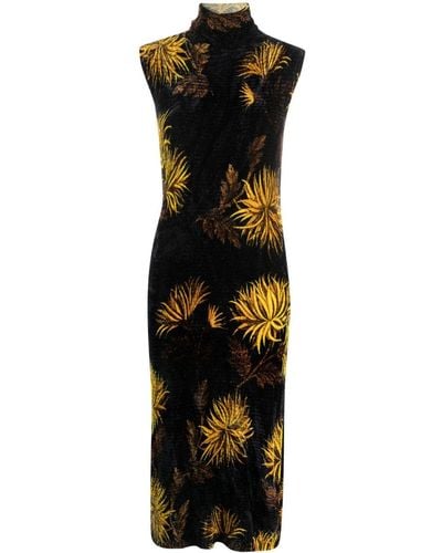 Etro Robe mi-longue à fleurs - Noir