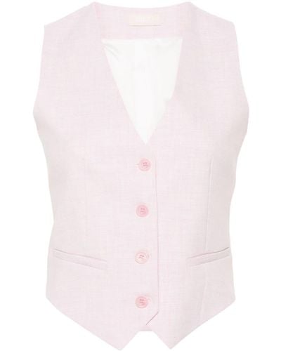 Liu Jo Button-up Knot-detail Waistcoat - Pink