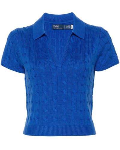 Polo Ralph Lauren Knitted Polo Shirt - Blue