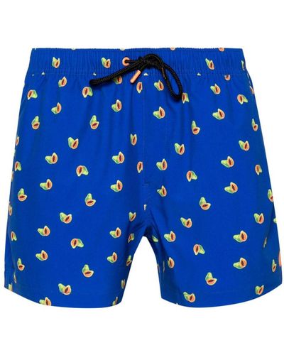 Save The Duck Ademir Fruit-print Swim Shorts - Blue