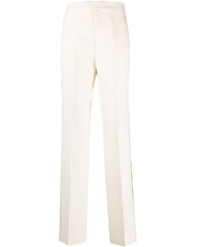 Gucci Pantalon en laine à taille haute - Blanc