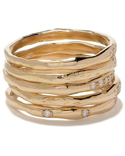 Wouters & Hendrix Set di anelli in oro giallo 18kt con diamanti - Metallizzato