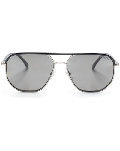 Carrera Logo-engraved Pilot-frame Sunglasses - Gray