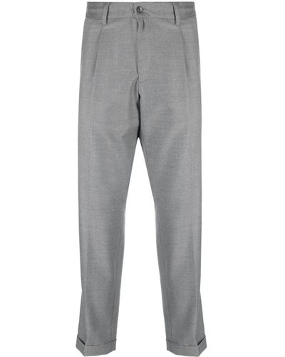 Briglia 1949 Tapered Wool Blend Drawstring Pants - Gray