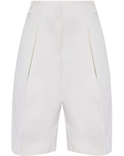 Jacquemus Pantalones de vestir cortos de talle alto - Blanco