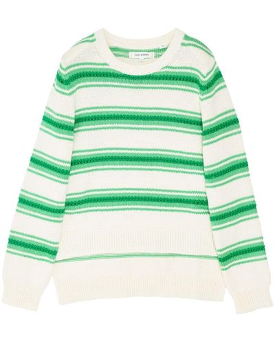 Chinti & Parker Striped Cotton Jumper - Groen