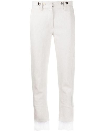 Ann Demeulemeester Contrasting-cuffs Straight Pants - White