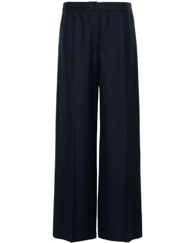 Moncler Twill Palazzo Trousers - Blue