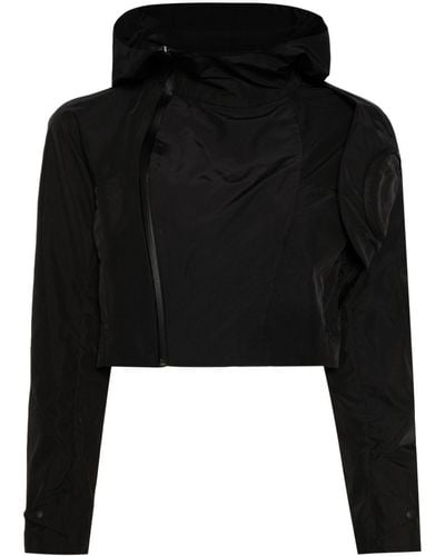 Hyein Seo Hooded Cropped Shell Jacket - Black