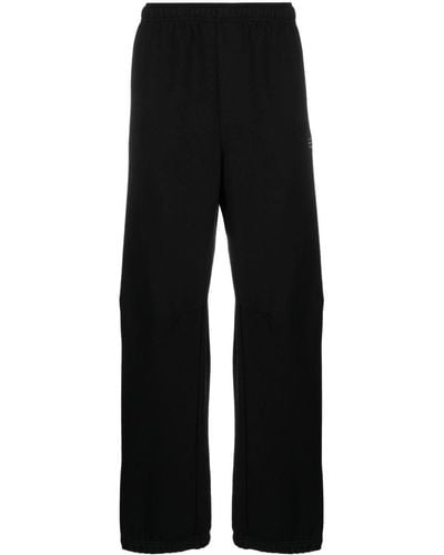 MM6 by Maison Martin Margiela Numbers-embroidered Cotton Track Trousers - Black