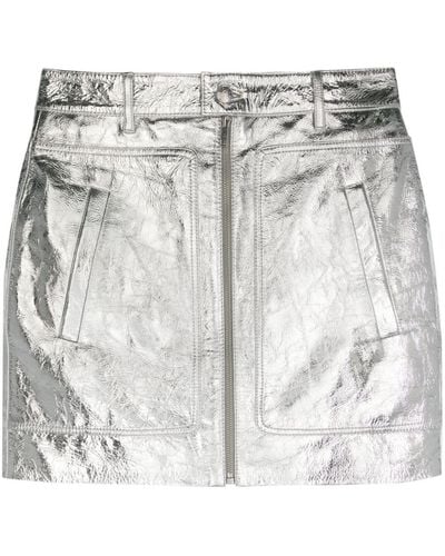 Zadig & Voltaire Jinette Leather Mini Skirt - Metallic