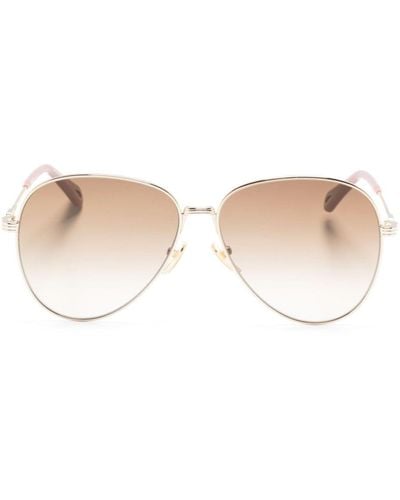 Chloé Pilot-frame Gradient Sunglasses - Natural