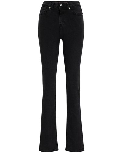 HUGO Slim-fit Flared Cotton Jeans - Black
