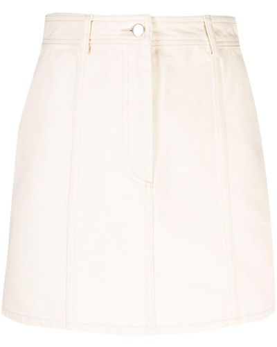 Aeron Rudens High-waisted Denim Miniskirt - White