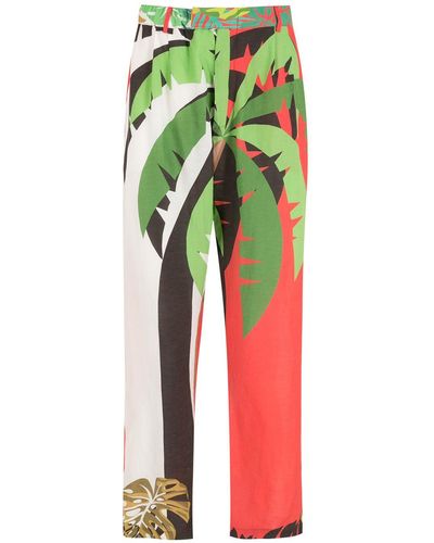 Amir Slama Pantaloni con stampa tropicale - Multicolore