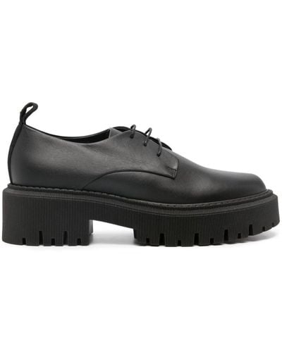 Lorena Antoniazzi 50mm Lace-up Leather Loafers - Black