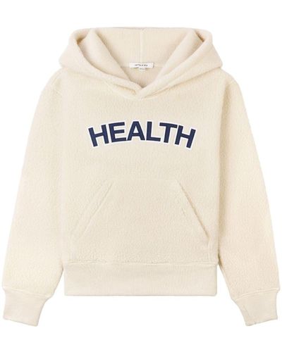 Sporty & Rich Health Bouclé Cropped Hoodie - Natural